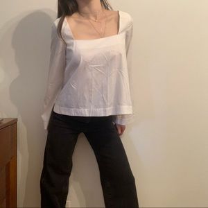 [SOLD] Rebecca Minkoff Crisp White Shirt with Tie Detail
